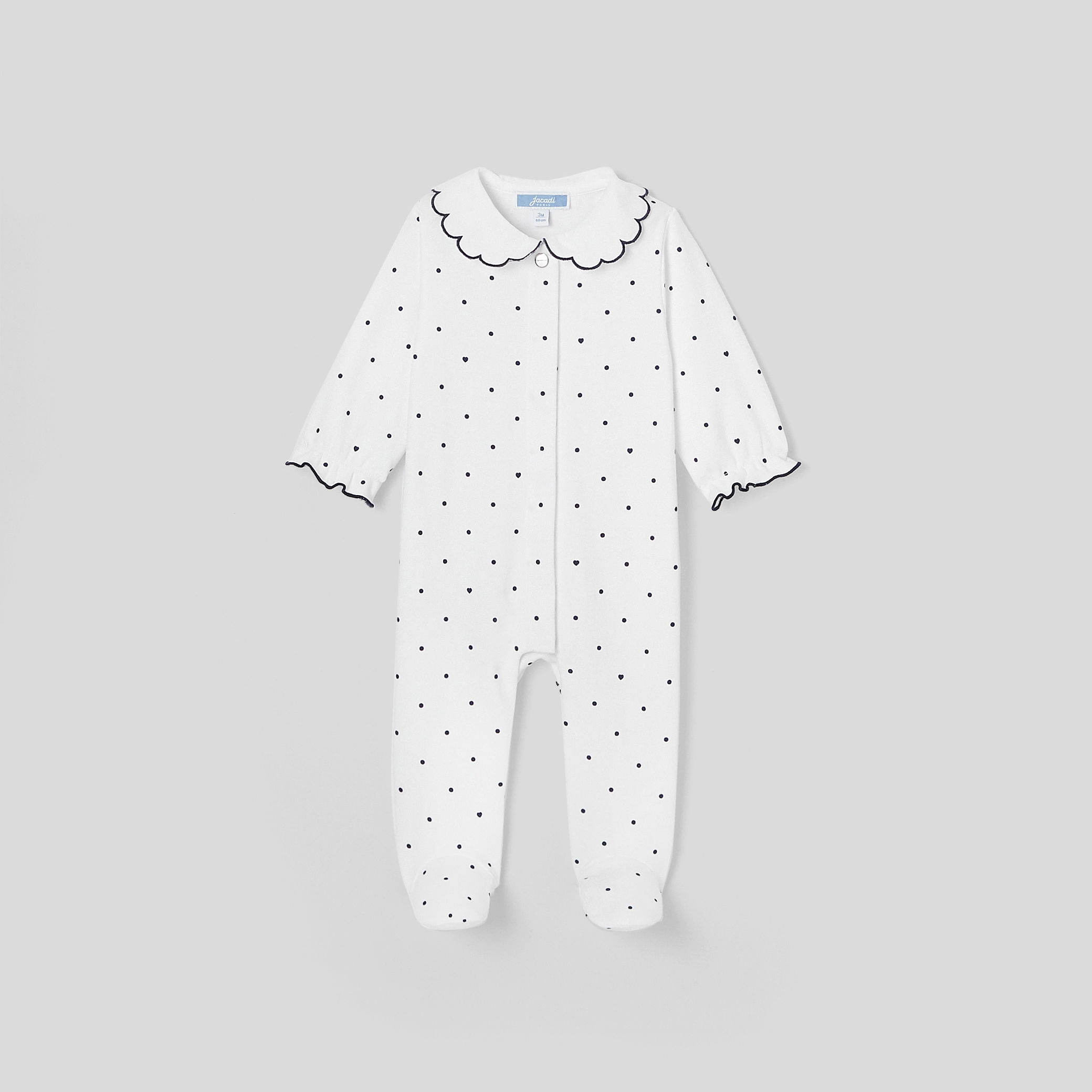 Baby girl polka dot footed pajamas