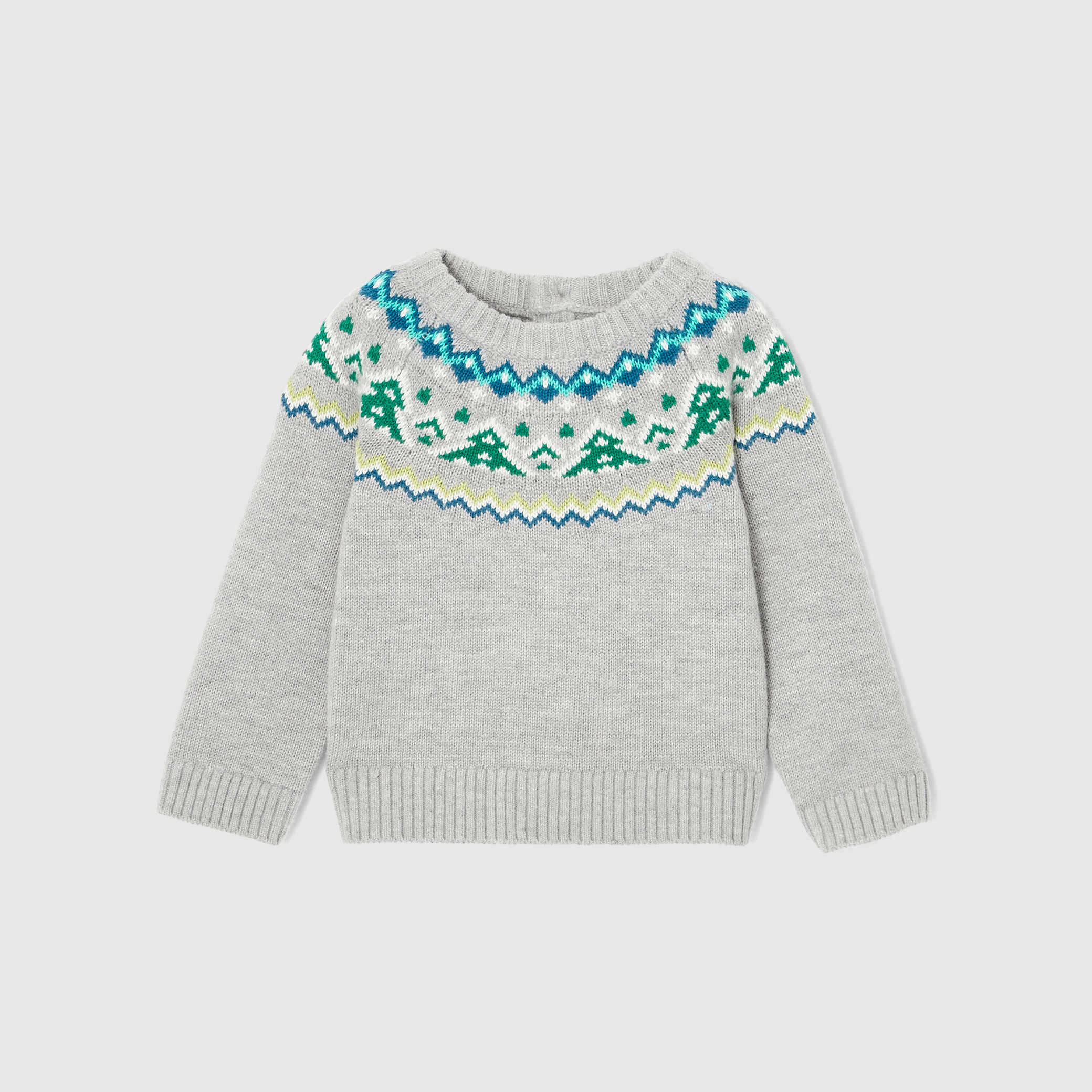 Toddler boy jacquard collar sweater