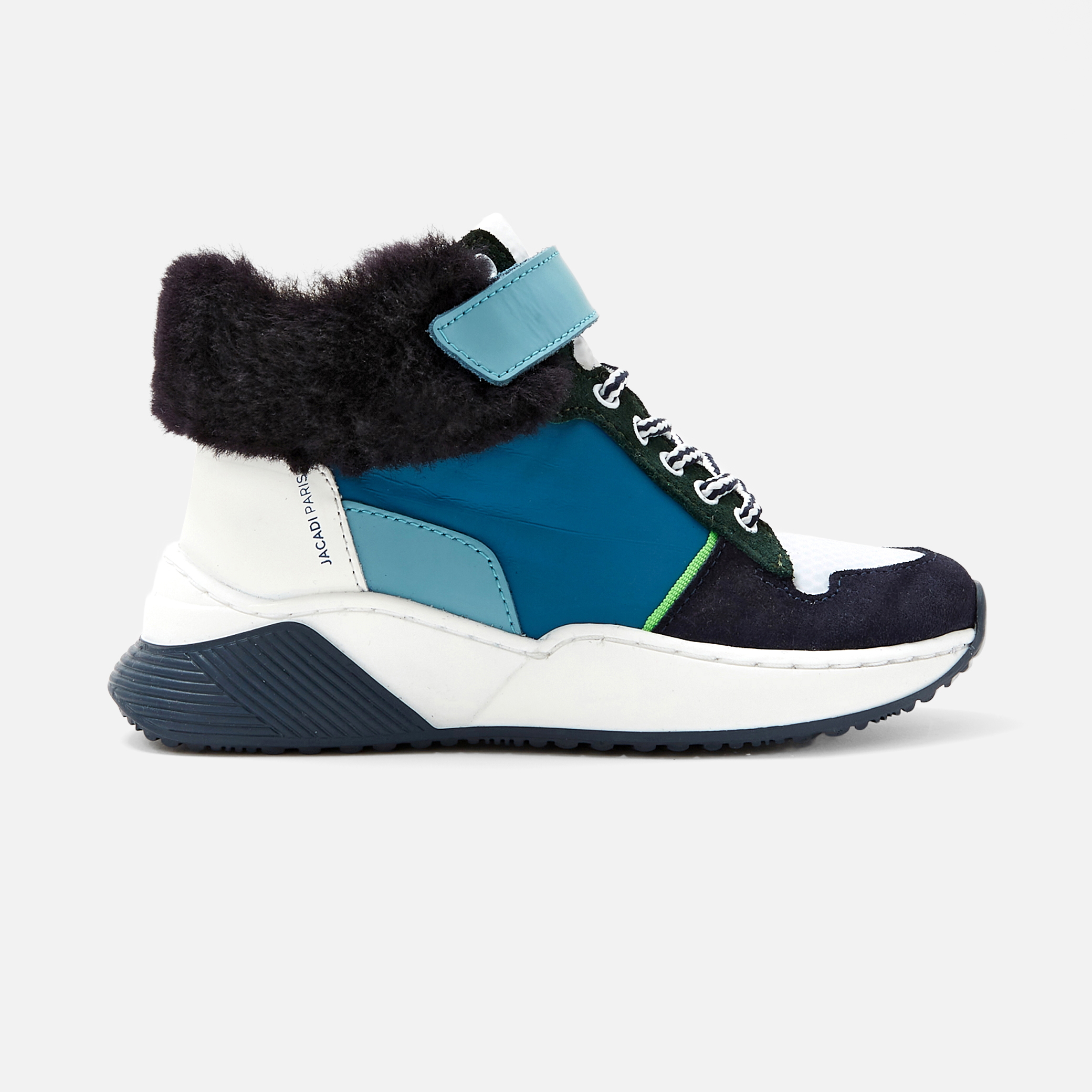 Boy lined tennis shoes