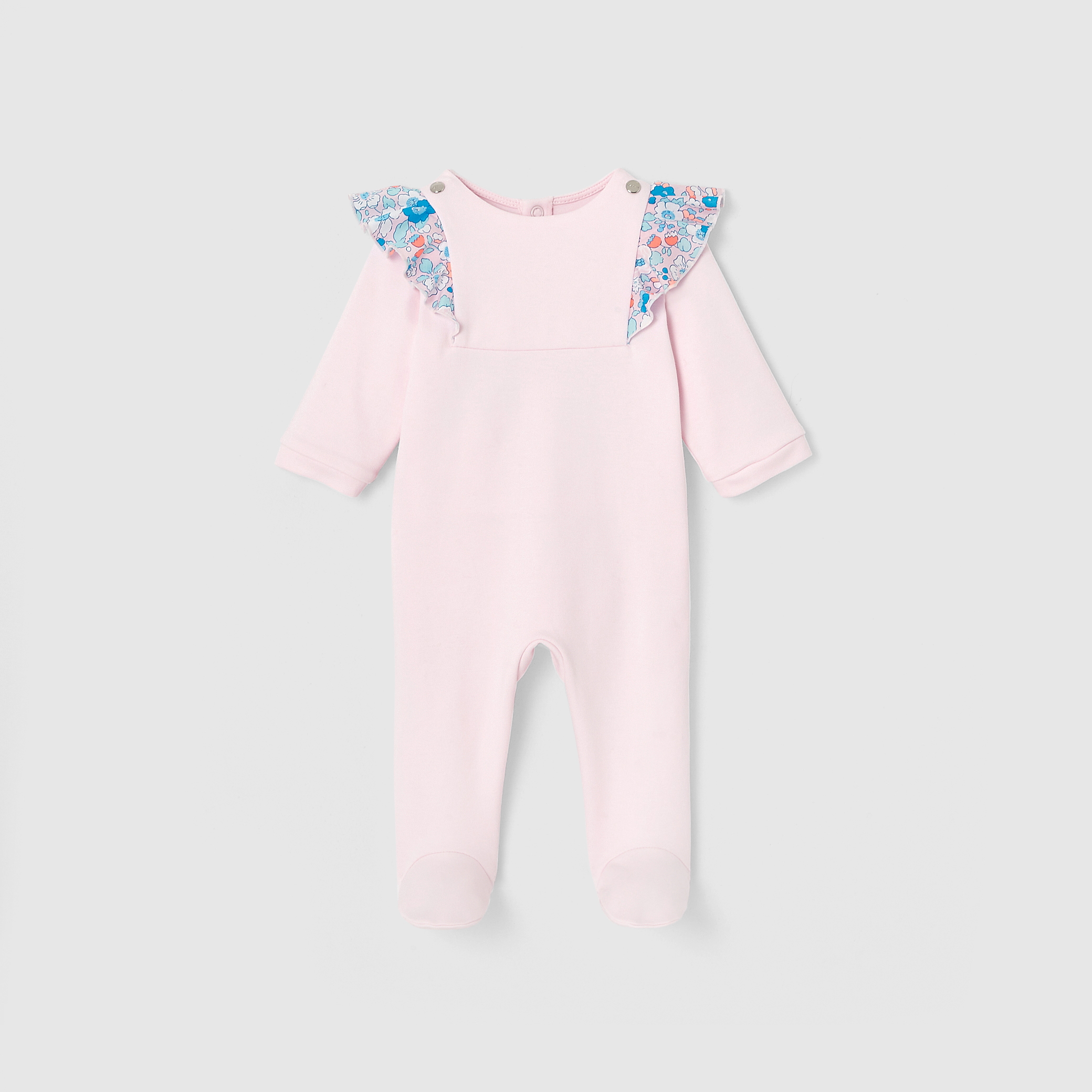 Baby girl pajamas with interlock knit