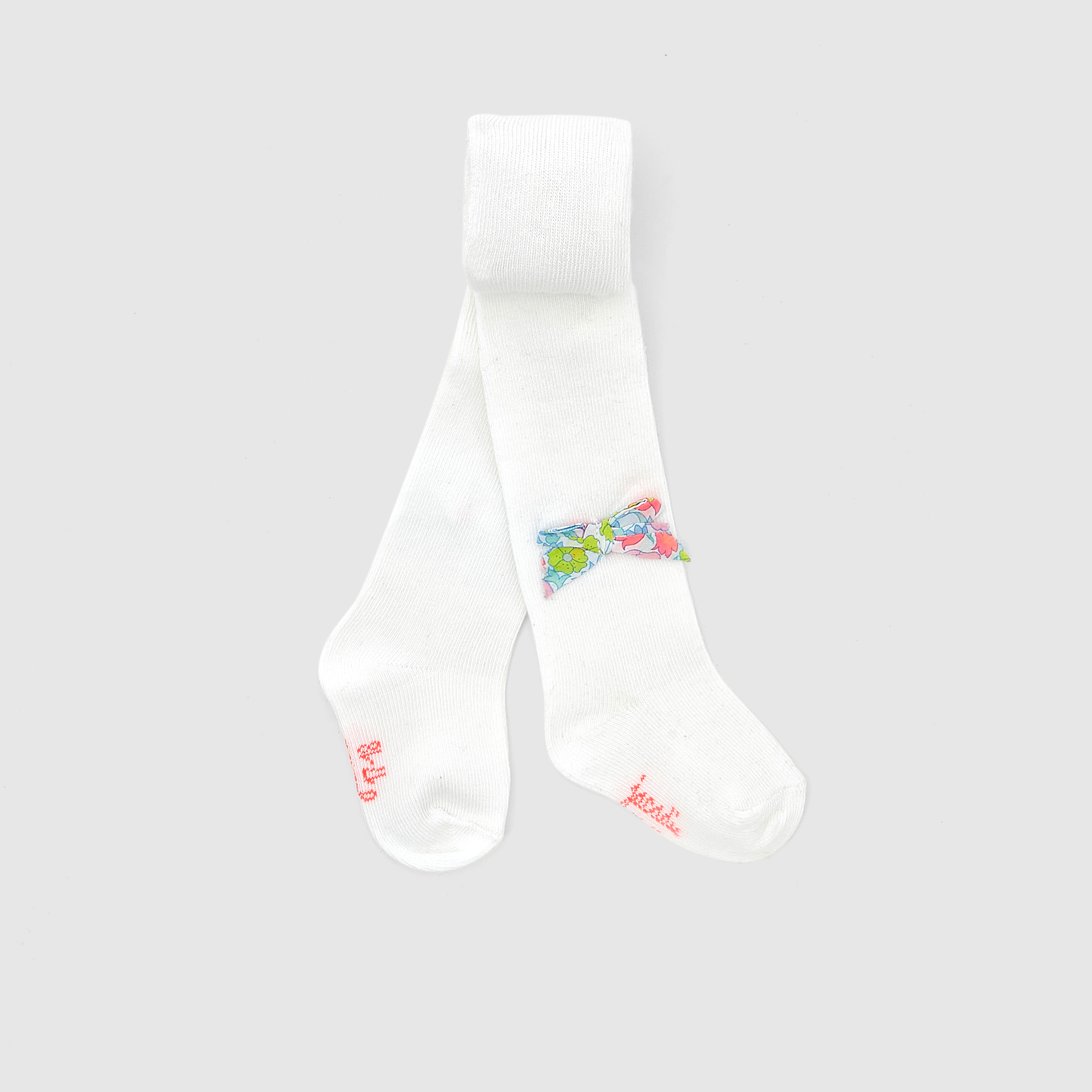 Baby girl tights with Liberty fabric bow