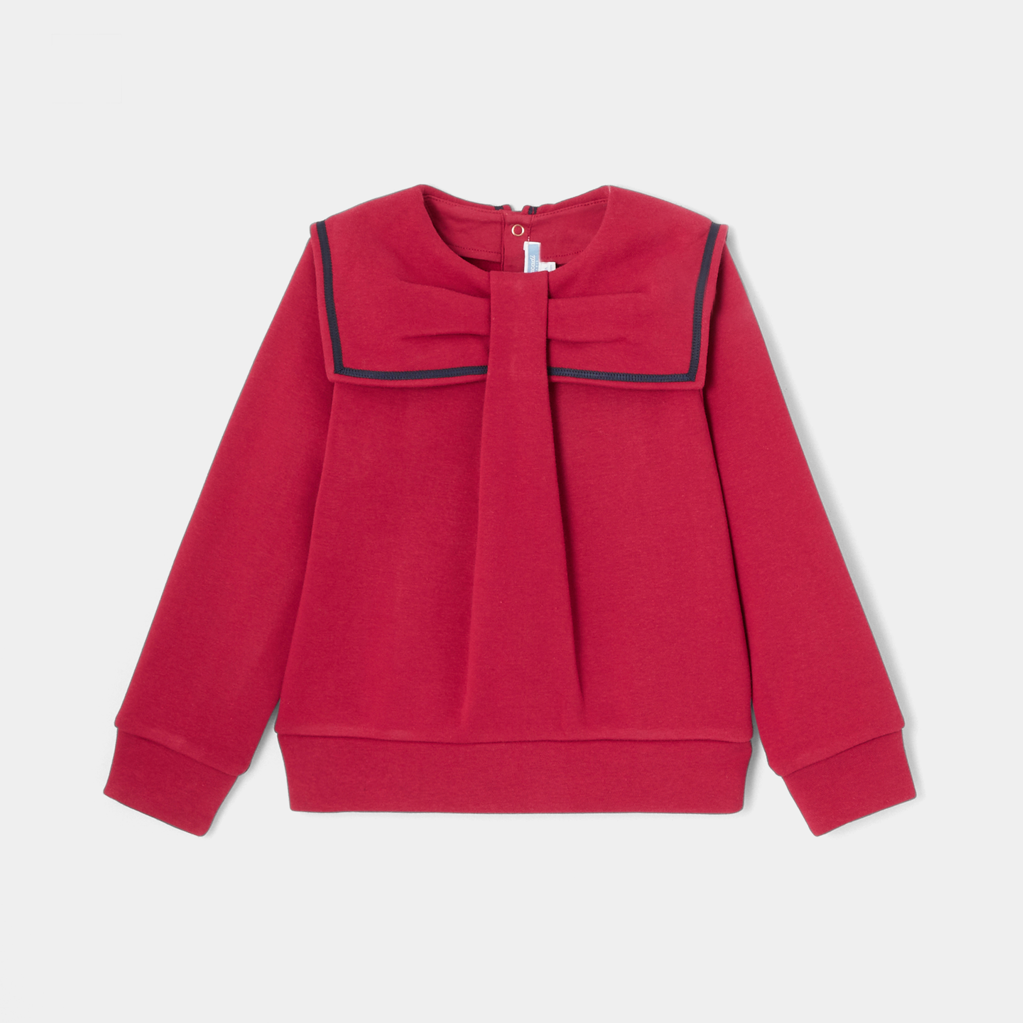Girl open neckline sweatshirt