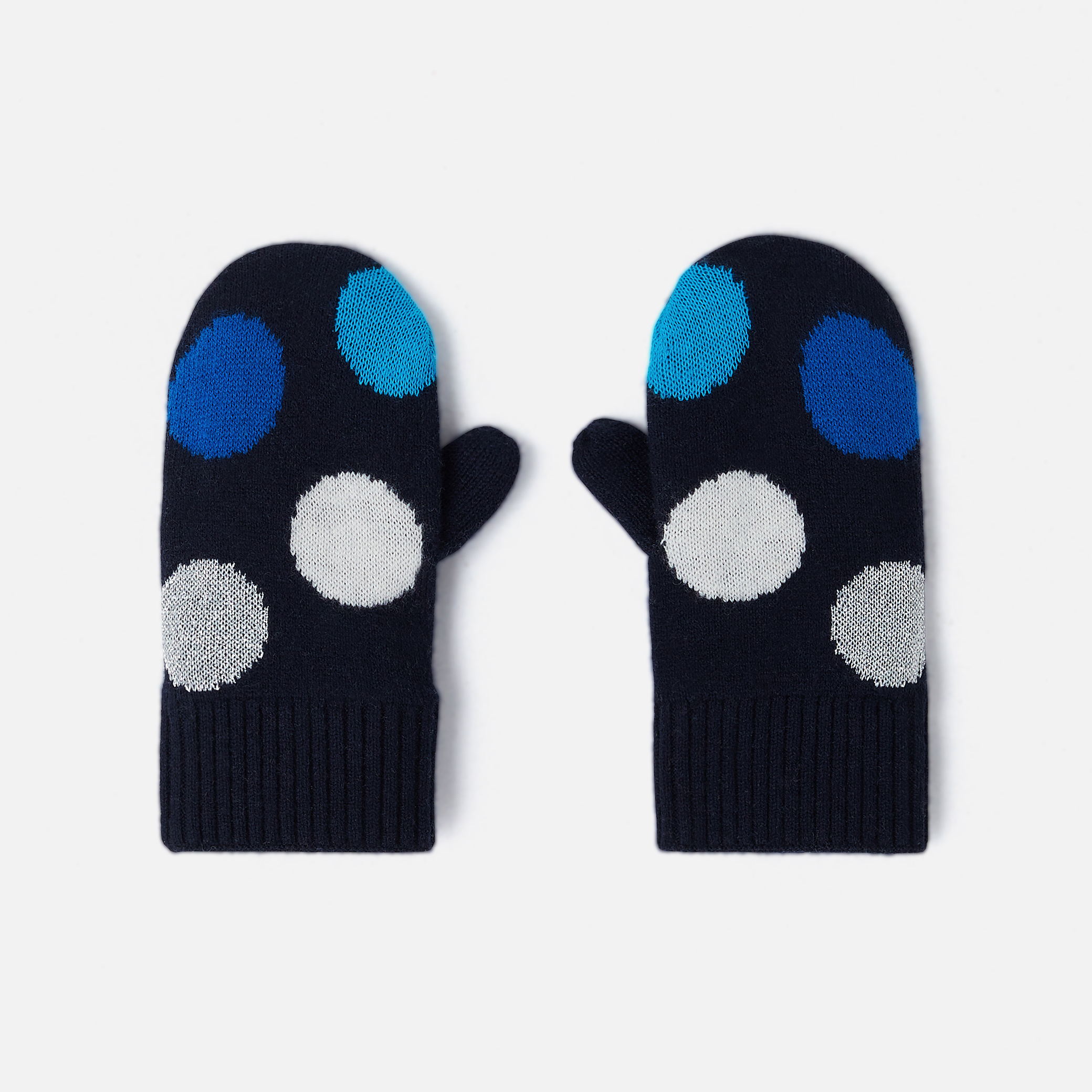 Girl polka dot mittens