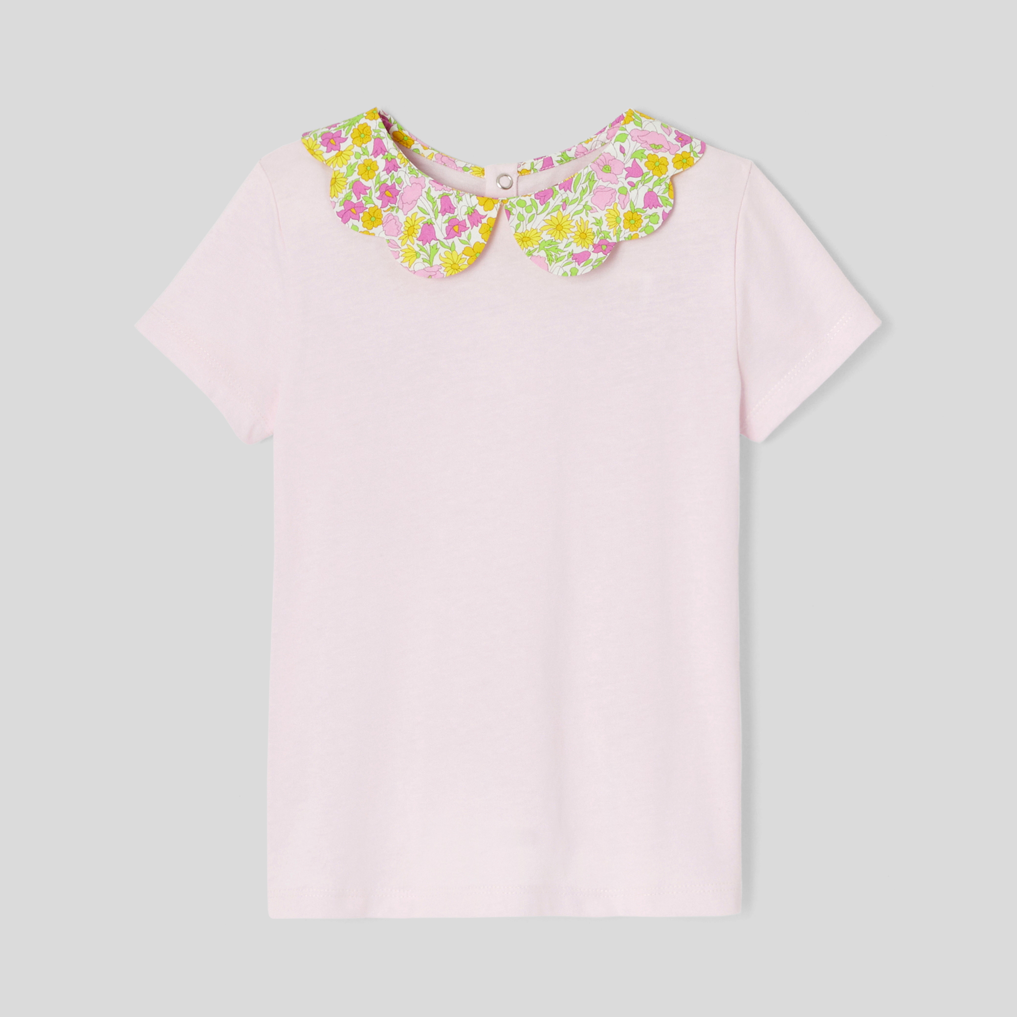 Tricou cu guler din material Liberty