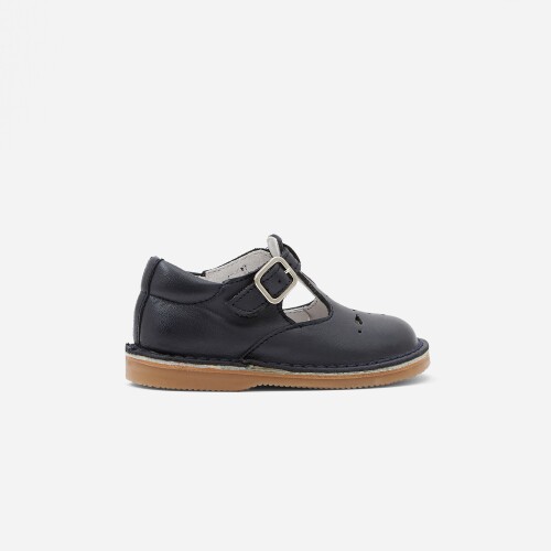 Unisex smooth leather T-strap shoes