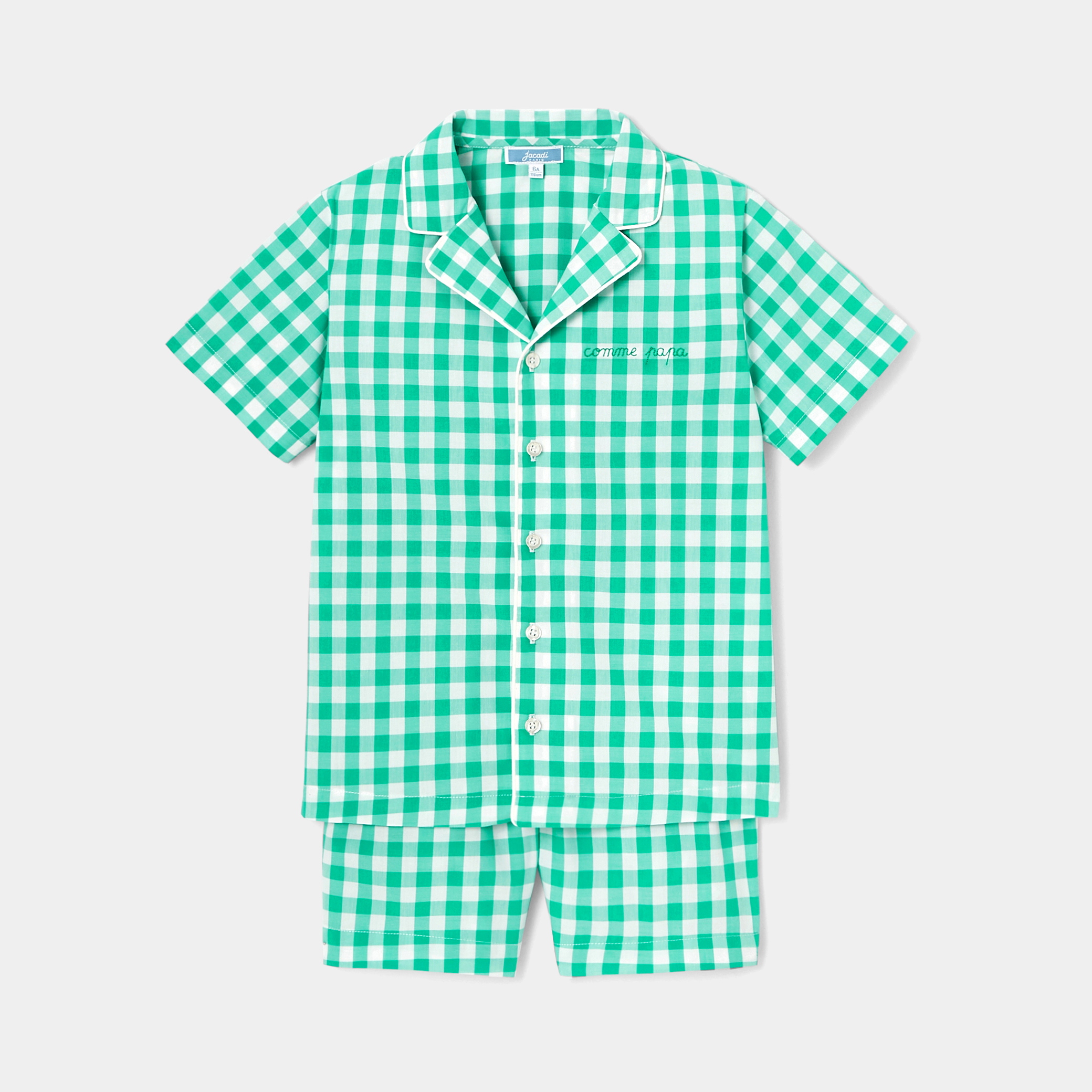 Boy short gingham pajamas