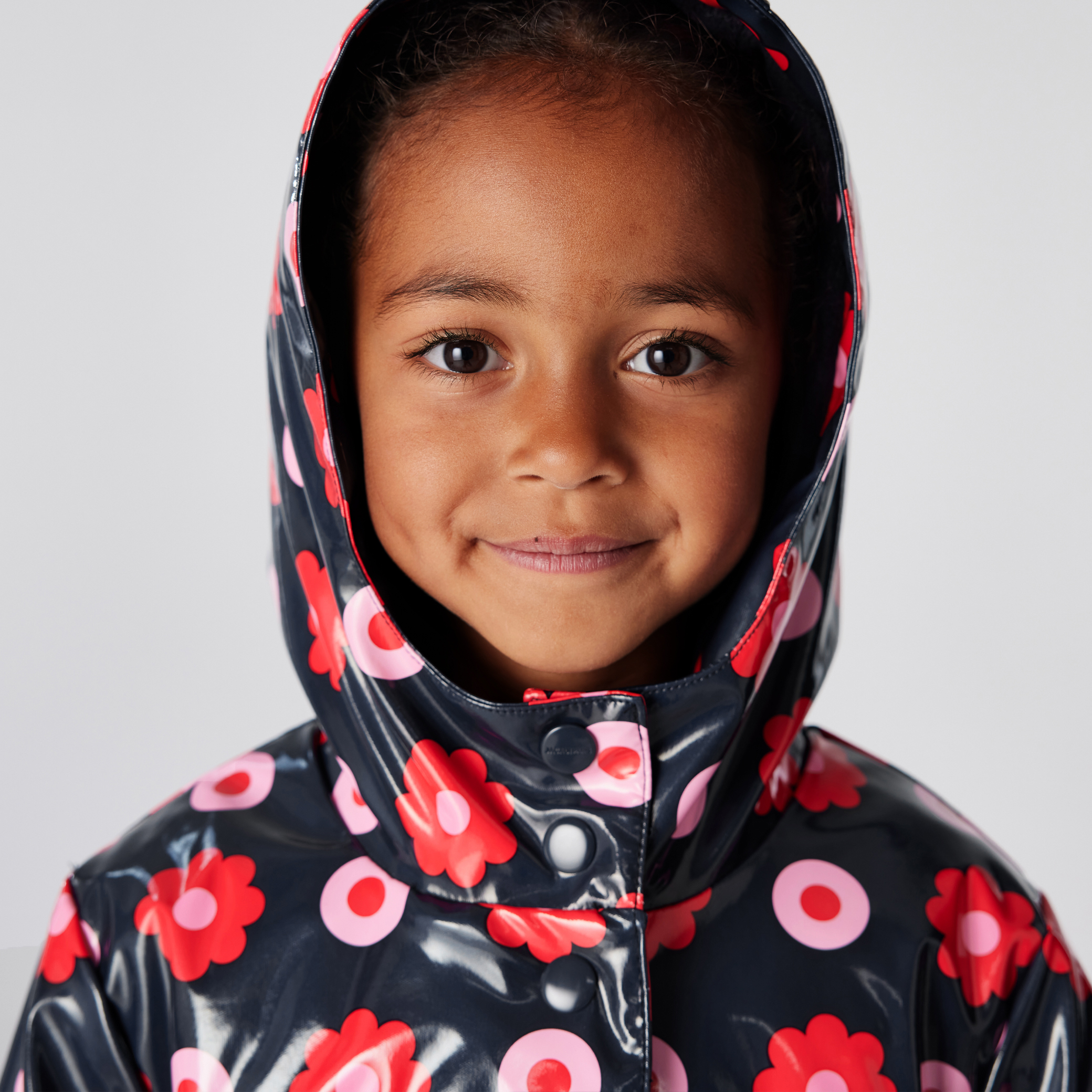 Girl polka dot raincoat