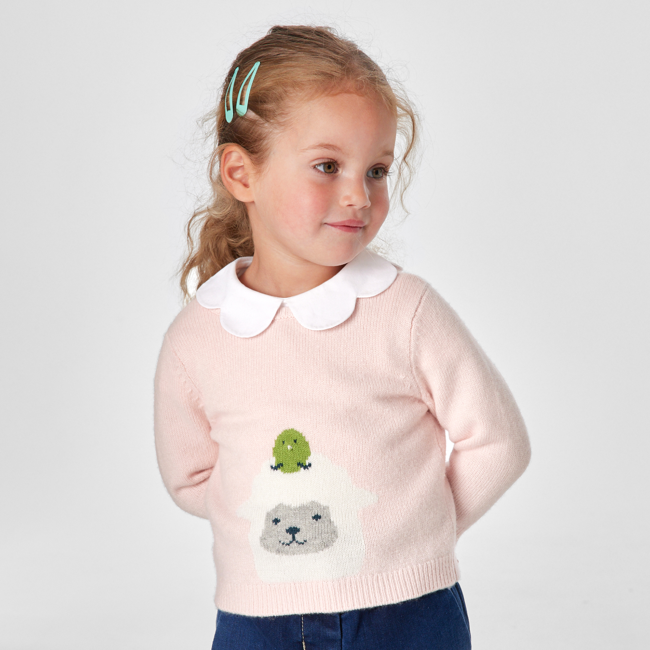 Baby girl sheep pattern sweater