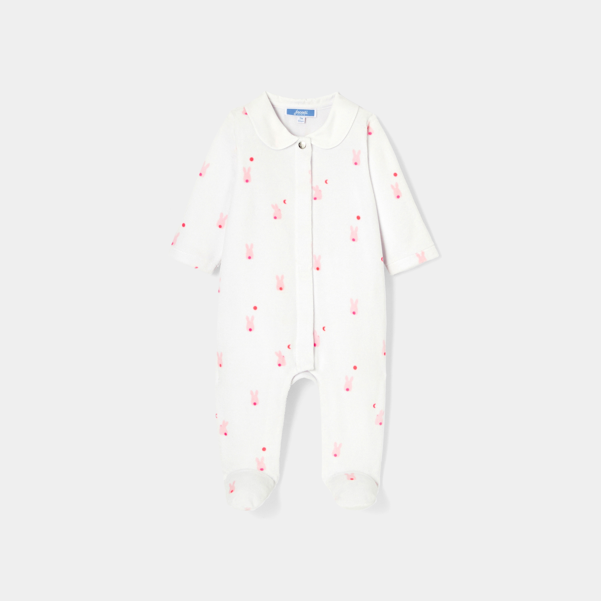 Baby girl pajamas in printed velvet