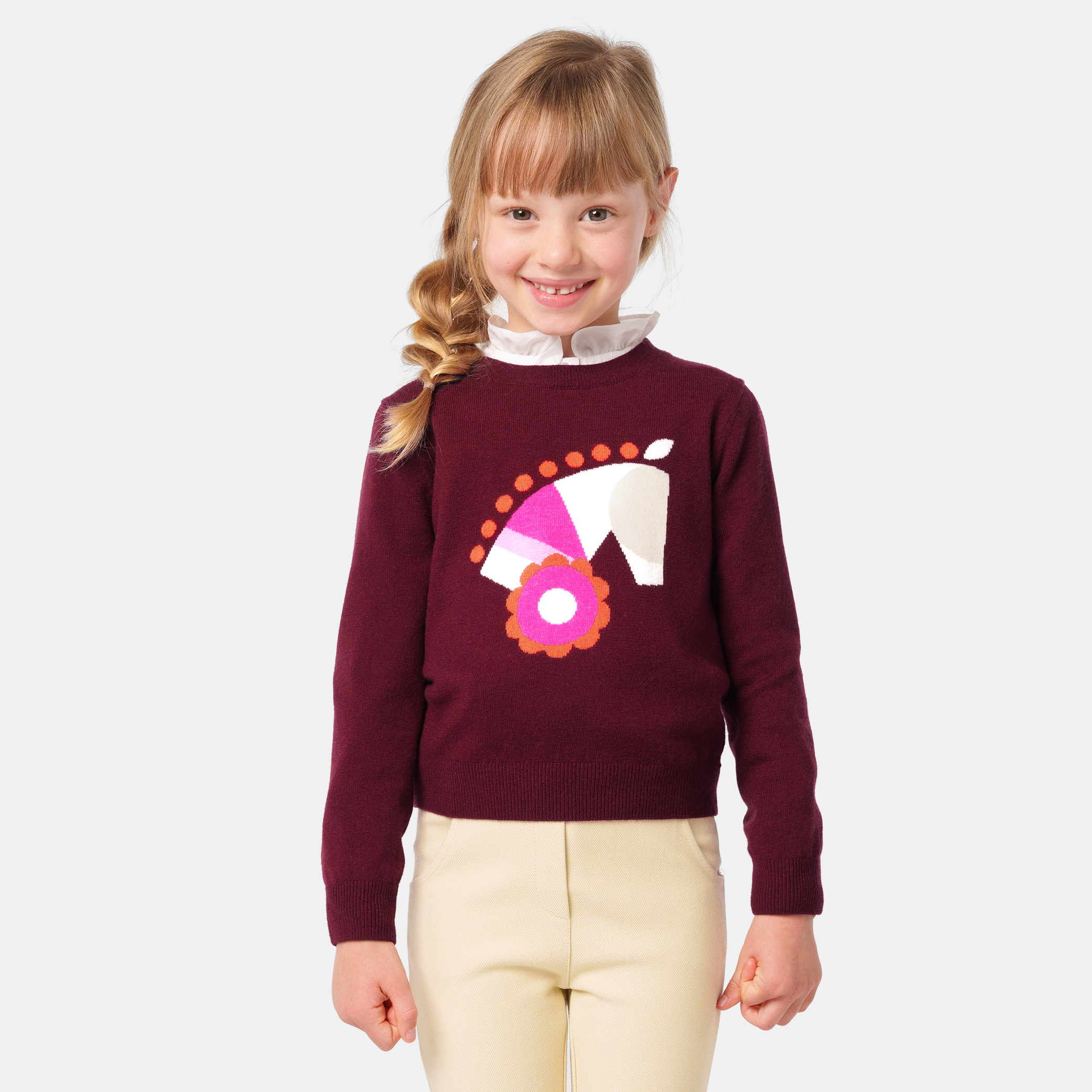 Girl Intarsia horse sweater