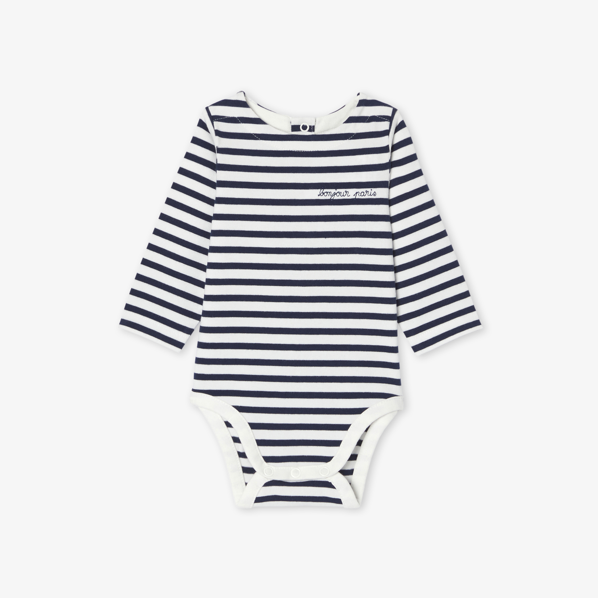 Body cu mânecă lungă in dungi bleumarin