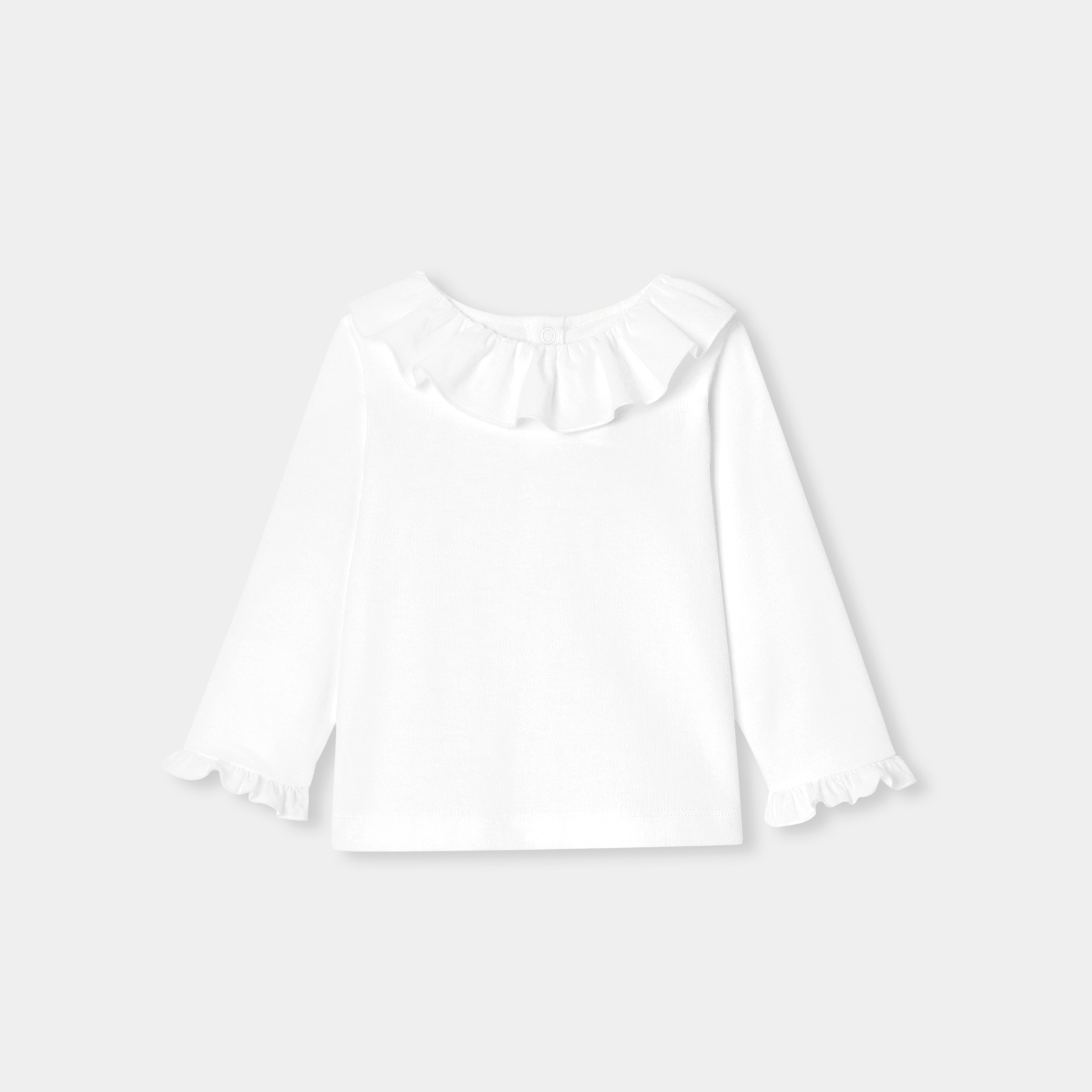 Bluza alba cu guler ondulat
