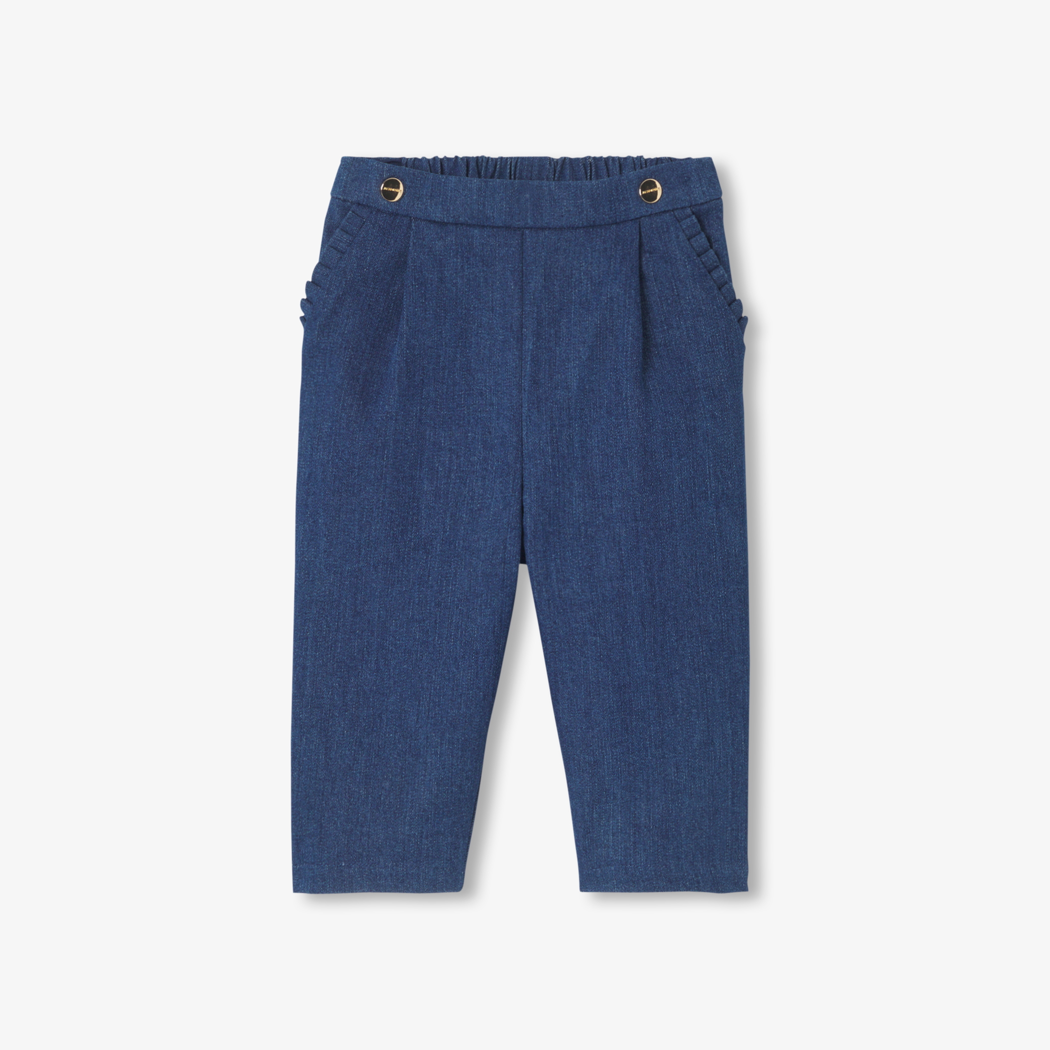 Jeans cu pliuri in talie