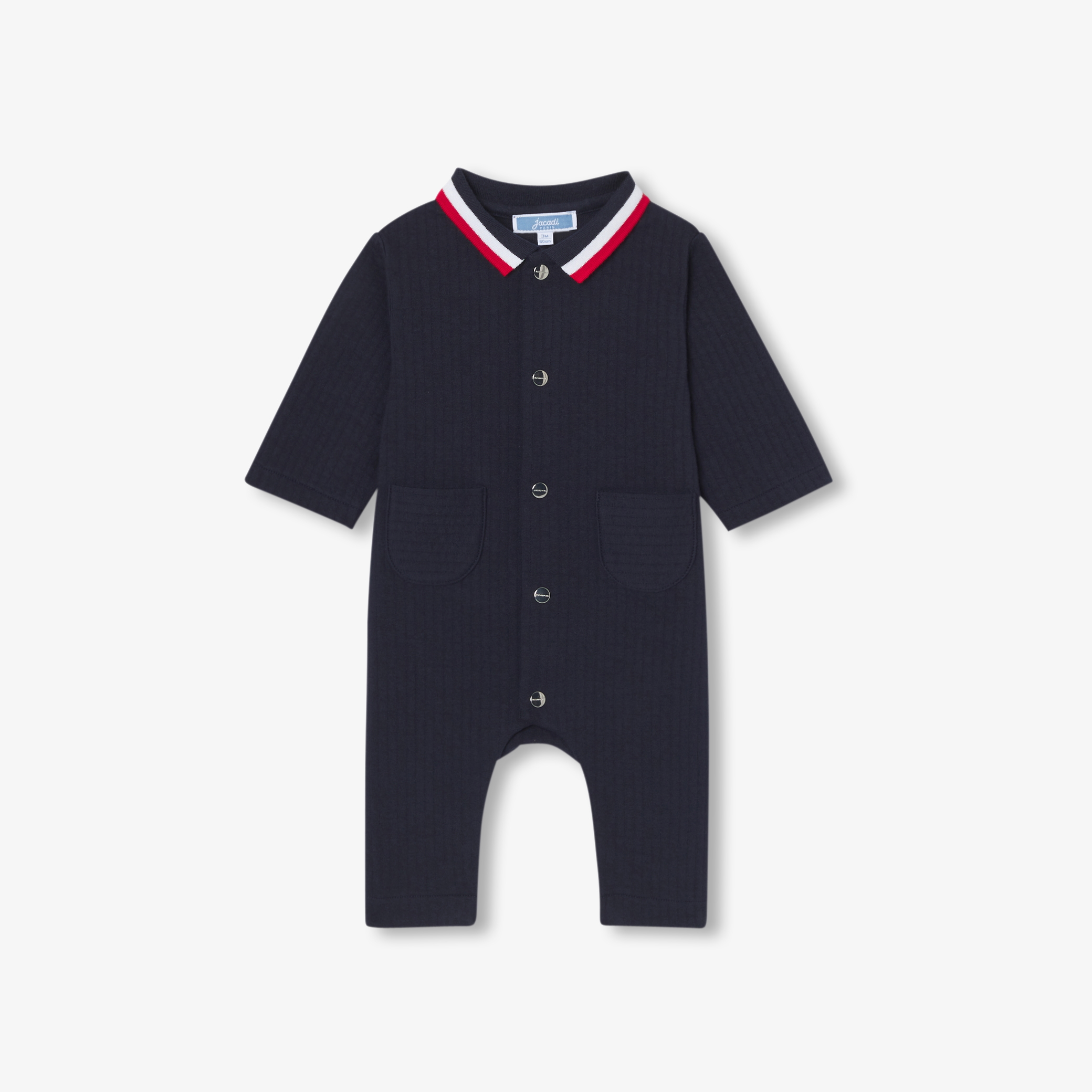 Salopeta din bumbac bleumarin cu guler polo